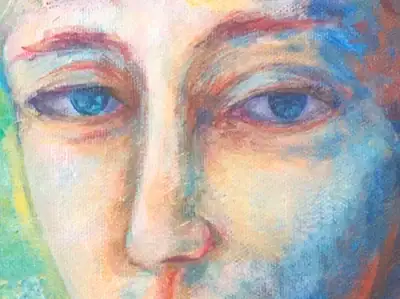detail-2-ninfa-painting-for-sale Painting detail 2 Nymph for sale