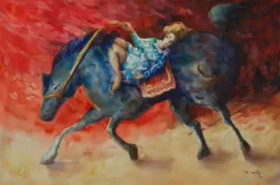 La Recostada Errante watercolor by Pablo Montes O'Neill