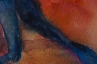 Detail 4 Watercolor "Fuga a Galope" by Pablo Montes