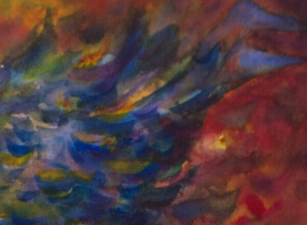 Watercolor detail 2 "Flight of a Though" by Pablo Montes