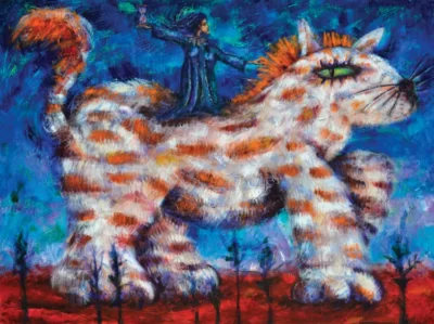 Painting La Noche del Gato-Ballo 30" x 40" for sale by Pablo Montes O’Neill