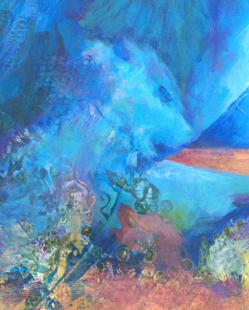 Detail-3 Painting La Manada Interior for sale by Pablo Montes O’Neill